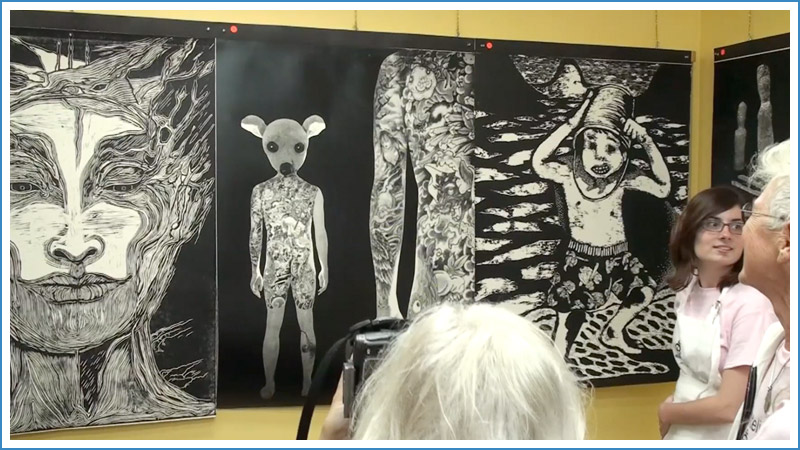 Film d'art - Le 18 juillet 2015 - Faire impression au rouleau compresseur ralis par Nicole Deschamps. Un vnement impressionnant du 40e anniversaire de l'Atelier de l'le de Val-David