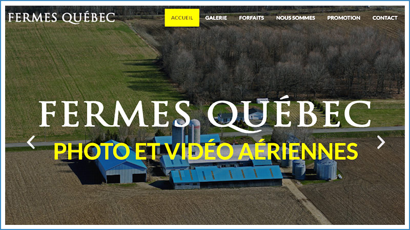 Nouveau site web de FERMES.QUEBEC photos aériennes